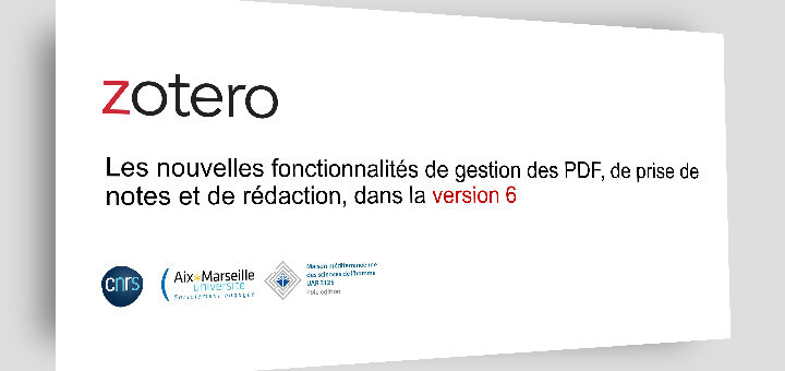 Présentation de la formation à Zotero 6