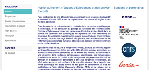 Copie d'écran du site de Sciencesconf.org annonçant la célébration des dix ans d’Episciences